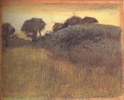Wheat Field and Green Hill Edgar Degas